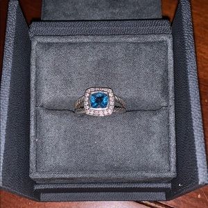 David Yurman Petite Albion Ring in Blue Topaz